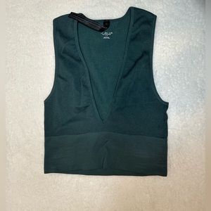 Urban Outfitters Turquoise Out From Under Seamless Plunge Bra Top (Size Large)